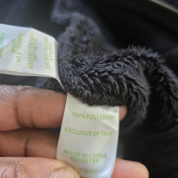 Lily Pulitzer Jacket Womens XS Black Inner Fleece Full Zip Long Sleeve Grunge - Picture 11 of 15